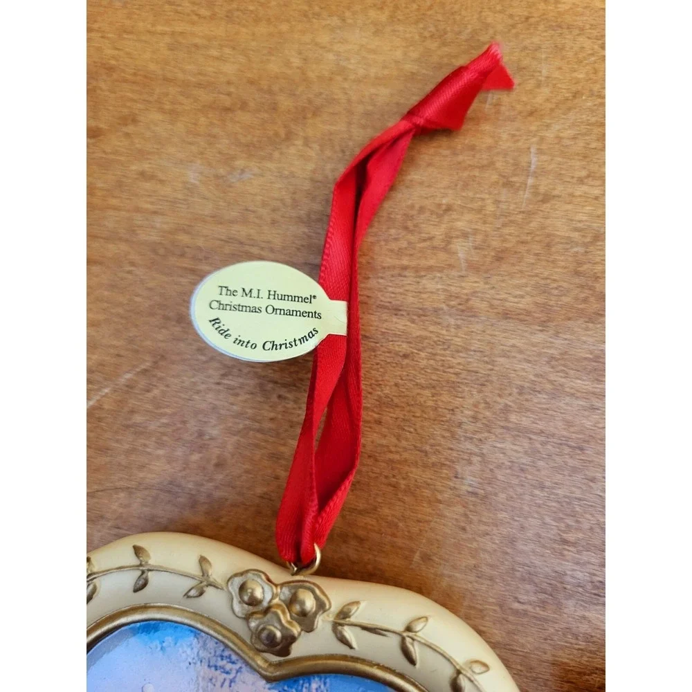2 Danbury Mint M.J. Hummel Christmas Ornaments Framed Pictures w/ Tags Ribbons - Picture 6 of 7